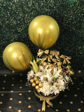 Golden Luxe Chocolate Box with White Flowers