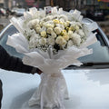 White Love: Luxurious Imported Flower Bouquet