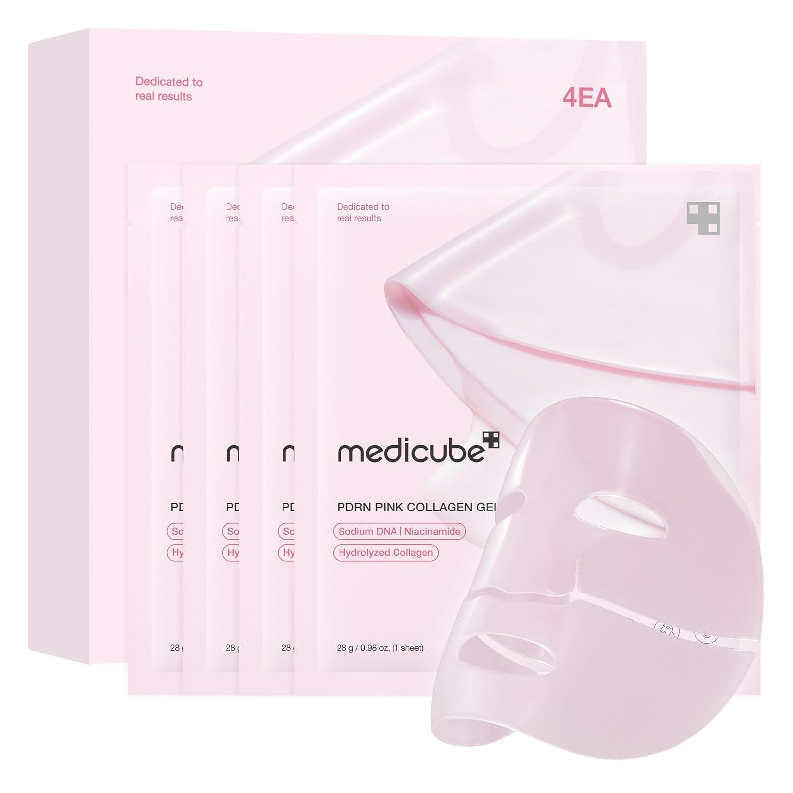 【自营】韩国MEDICUBE 粉红胜肽胶原凝胶面膜 4片装 弹力紧致 改善暗沉 淡纹