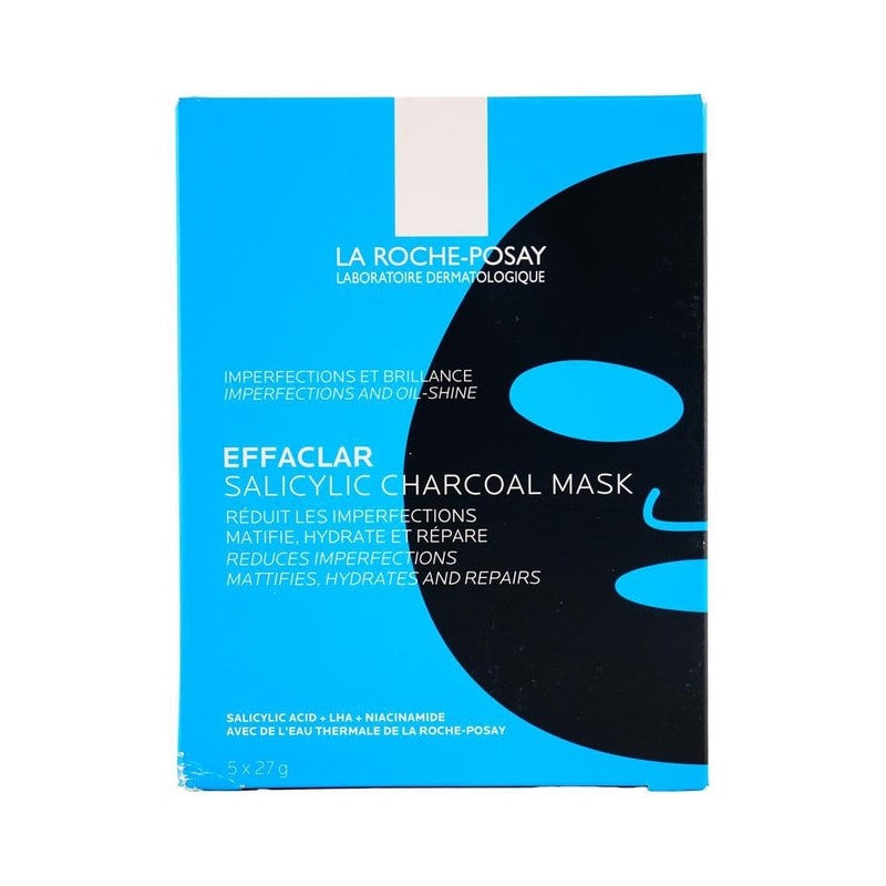 【自营】法国LA ROCHE-POSAY理肤泉 清痘净肤水杨酸修护面膜 黑膜 27g*5片入 控油净肤去角质 烟酰胺祛痘痘去黑头闭口粉刺