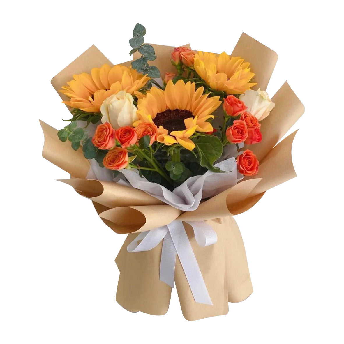 Citrus Beam (Sunflower, Roses) | Fresh Flower Bouquet