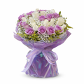 Lavender Embrace (Roses, Baby's Breath) | Flower Bouquet