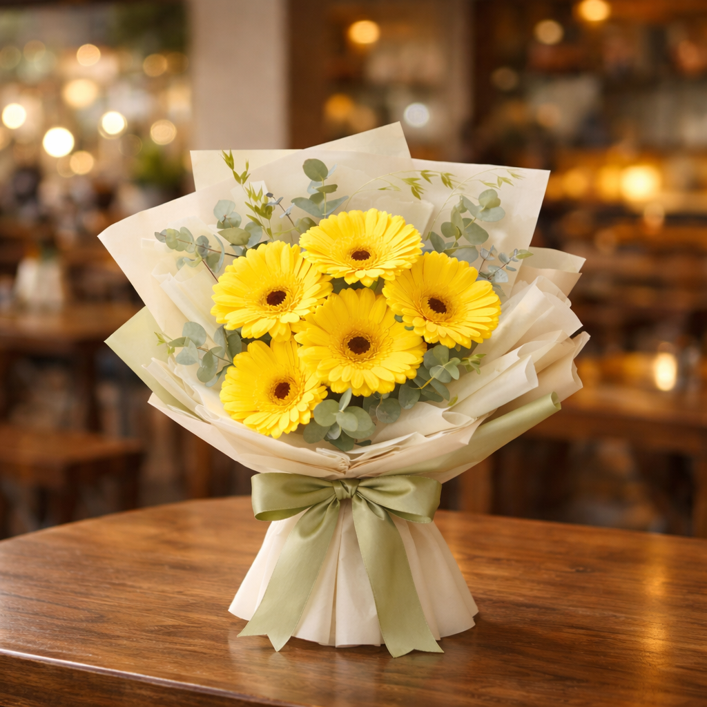 Lemon Daydream (Roses, Baby's Breath) | Fresh Bouquet