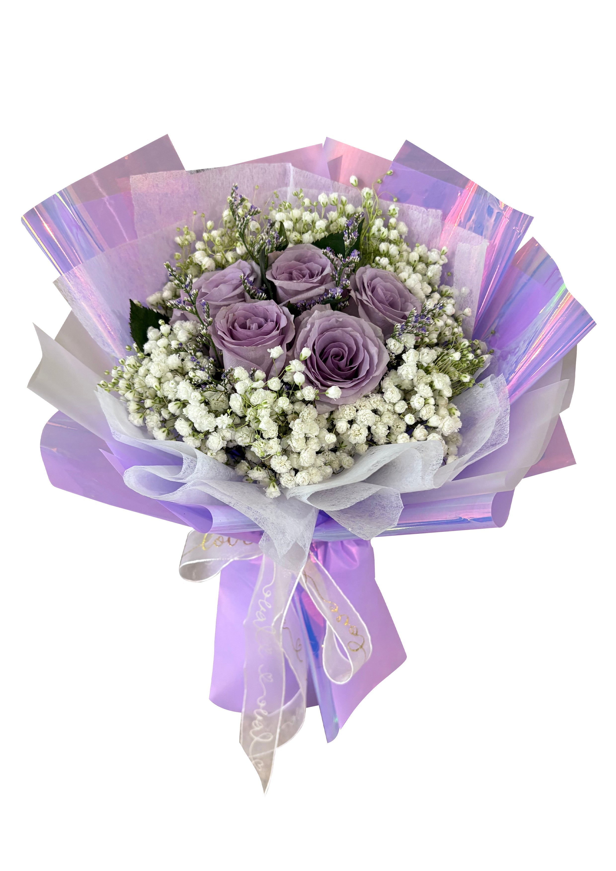 Moonlight Drape (Roses, Baby's Breath) | Flower Bouquet