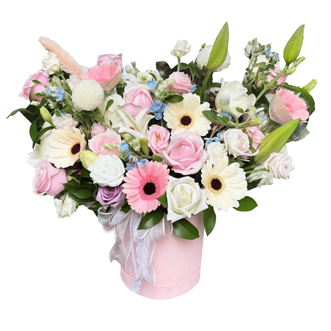 Petal Haven (Roses, Lisianthus, Lilies) | Fresh Flower Bouquet