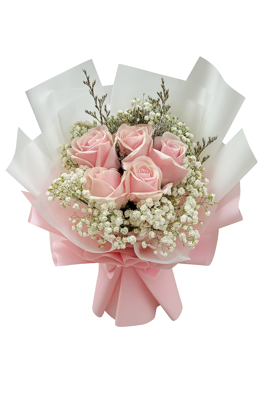 Petal Bliss (Roses, Baby's Breath, Lavender) | Flower Bouquet