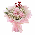 Pink Whispers (Roses, Baby's Breath) | Fresh Bouquet