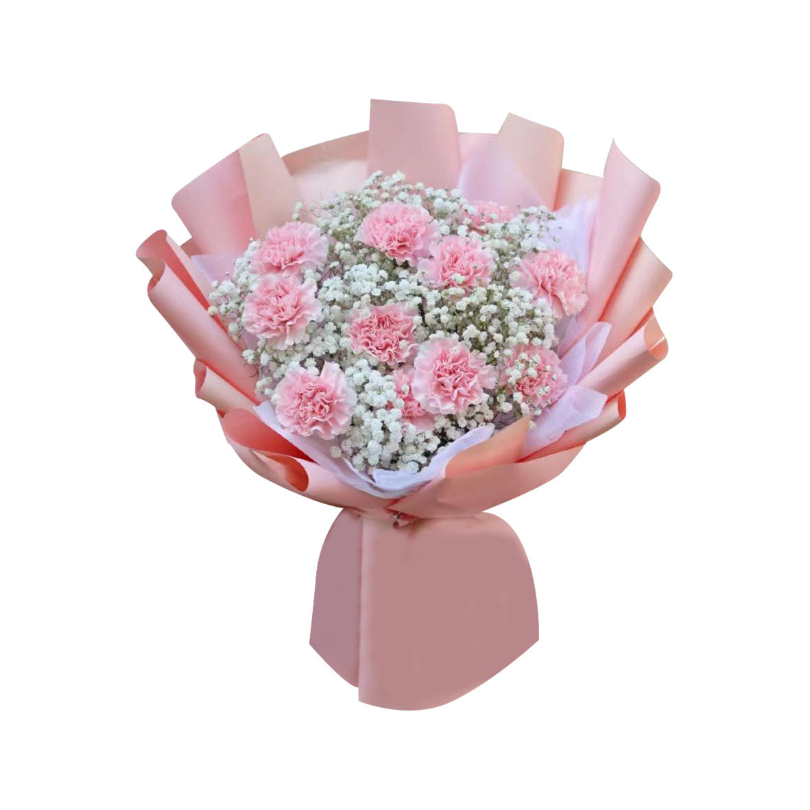 Powder Embrace (Roses, Carnations, Baby's Breath) | Fresh Flower Bouquet