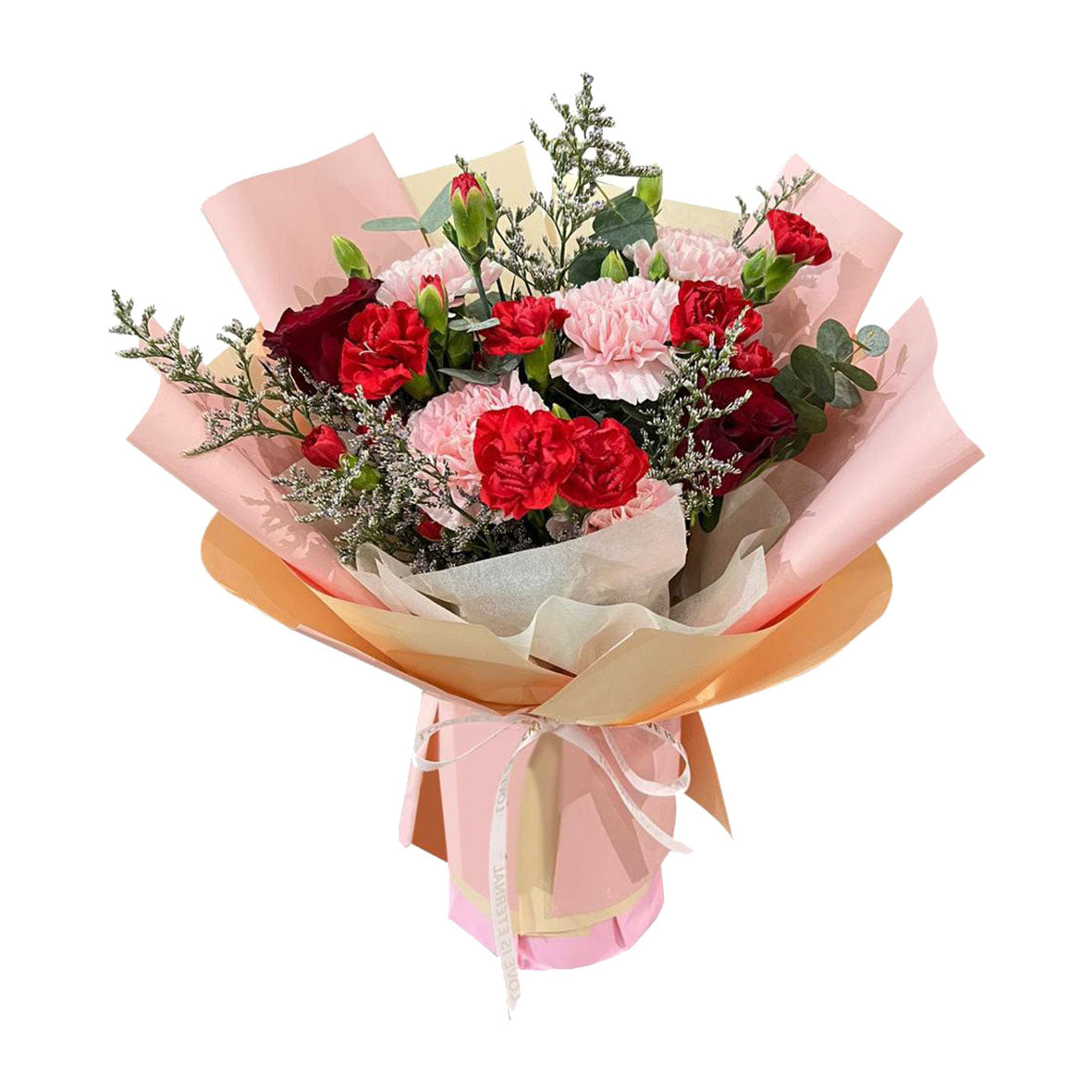 Scarlet Meadow (Carnations, Lavender) | Fresh Flower Bouquet