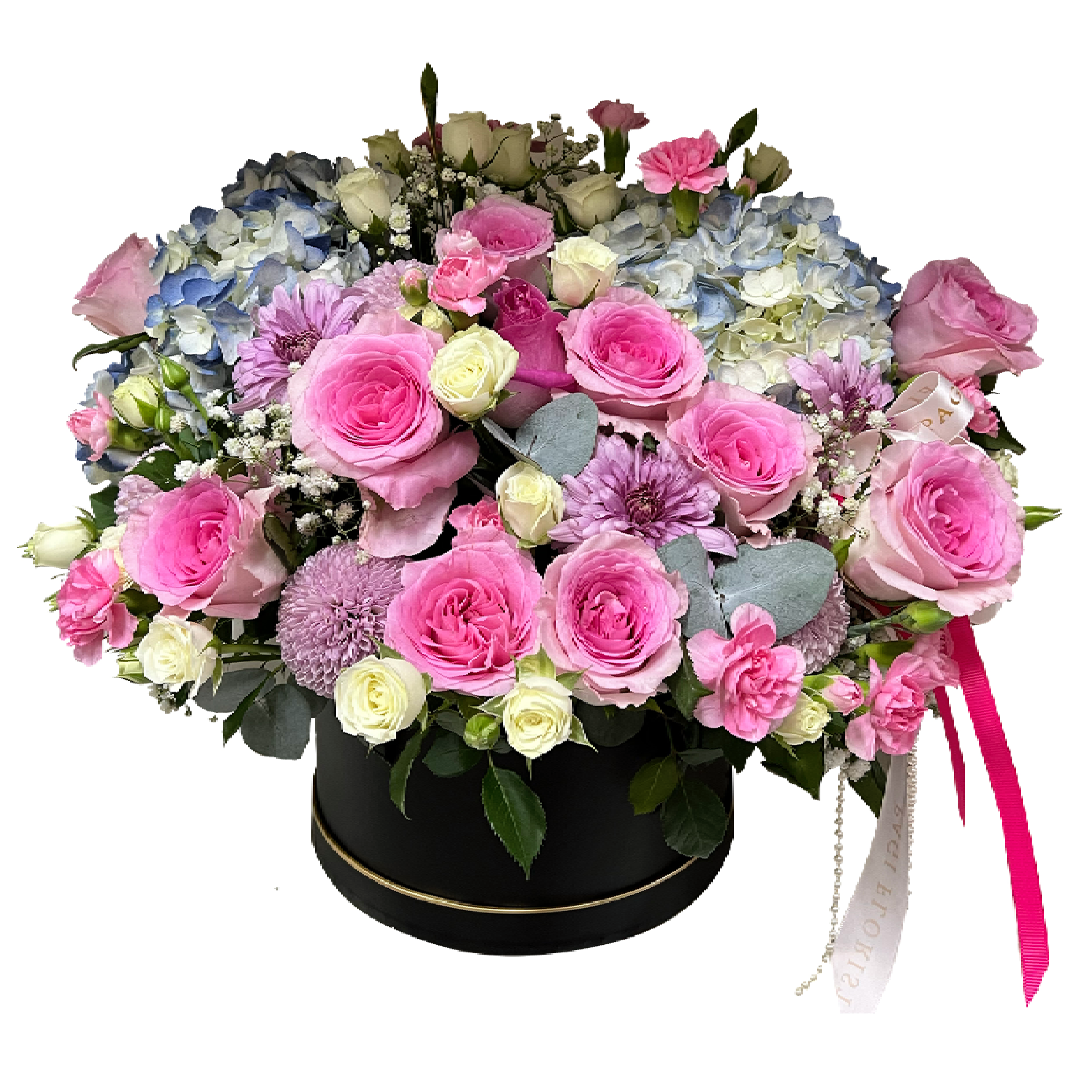 Serene Sonata (Roses, Carnations, Hydrangeas) | Gift Box