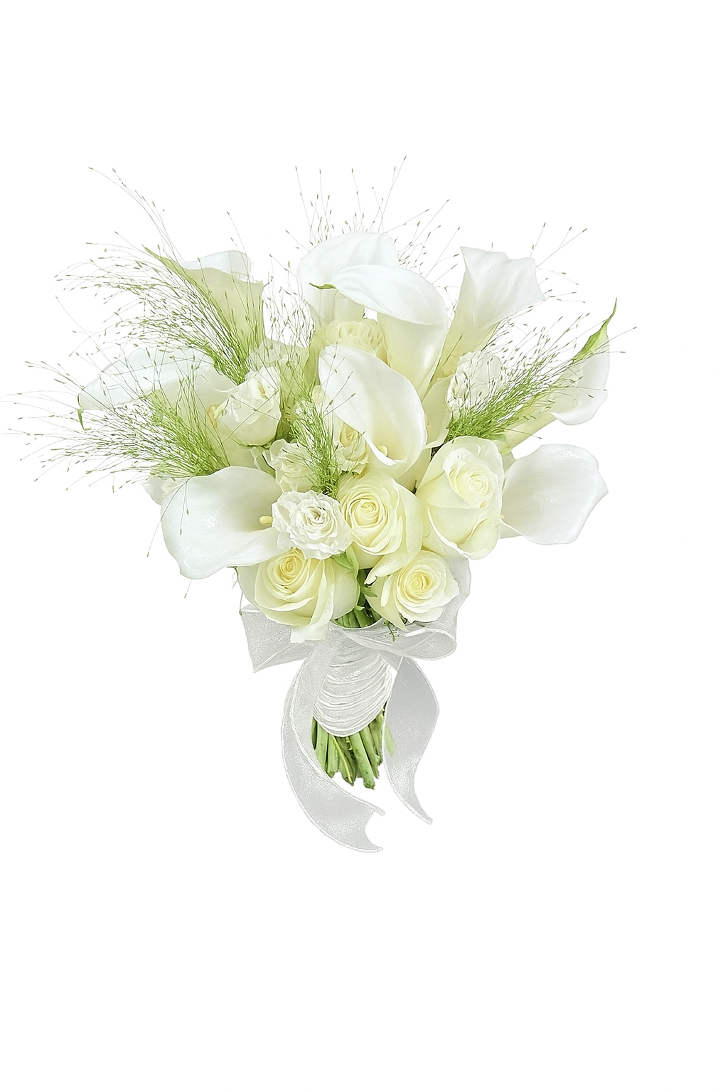 Snowleaf Grace (Calla Lilies, Roses) | Fresh Flower Bouquet