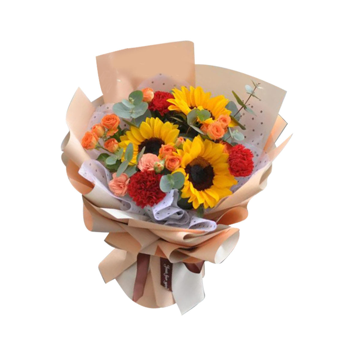 Sunbeam Whisper (Sunflowers, Carnations, Roses) | Fresh Flower Bouquet