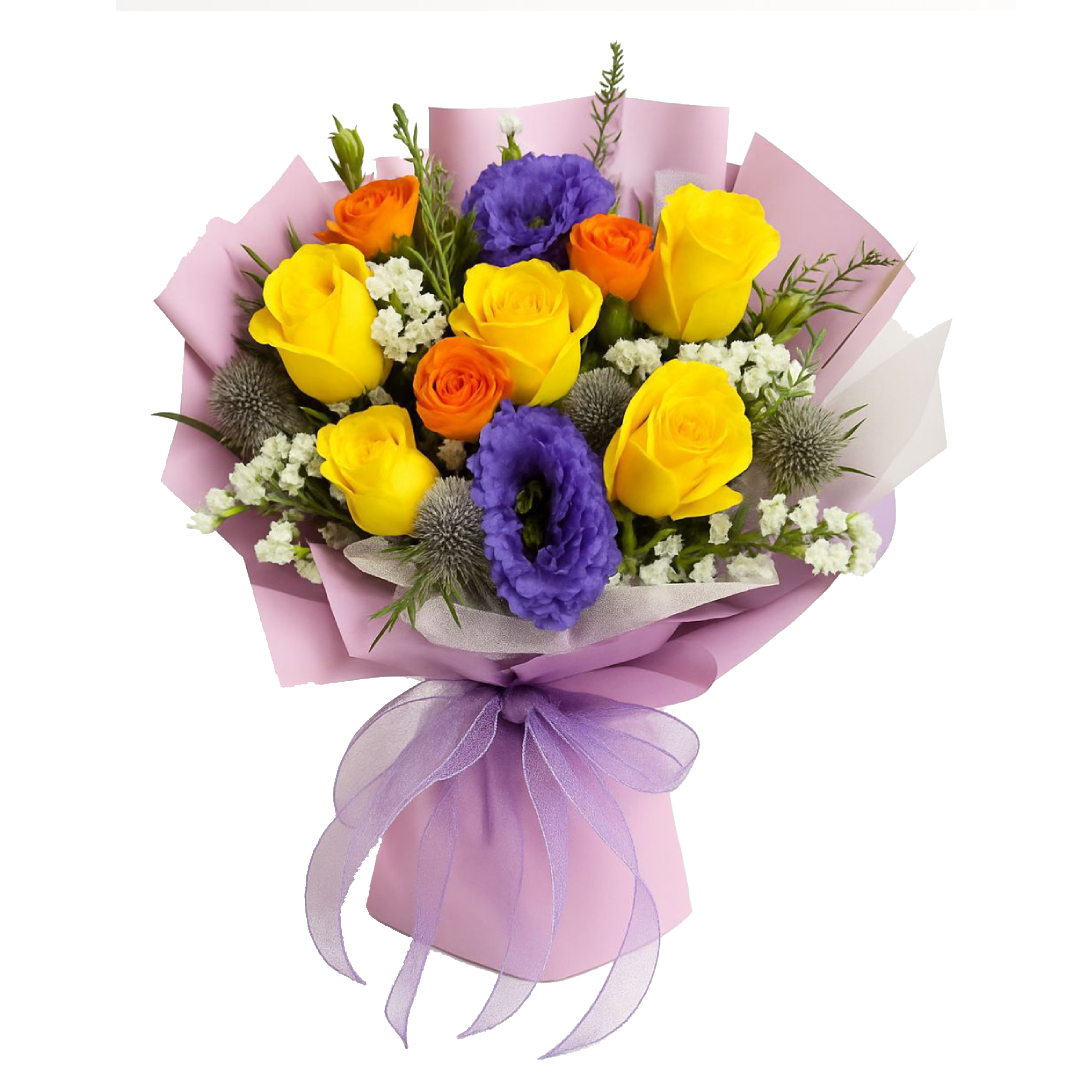 Sunrise Bloom (Roses, Lisianthus) | Flower Bouquet