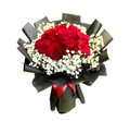 Velvet Ember (Roses, Baby's Breath) | Fresh Flower Bouquet