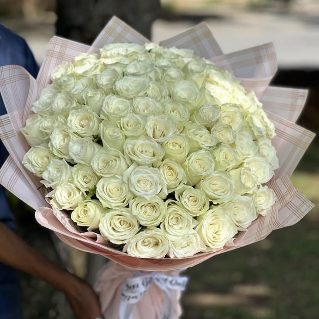 Luxury Fresh Imported White Roses Bouquet |Pure Love🤍