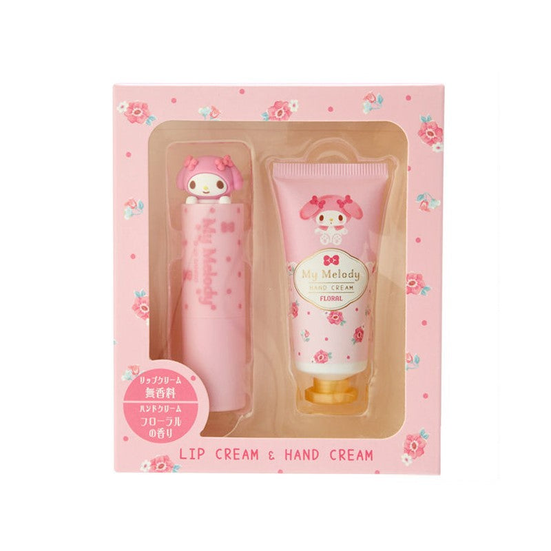 【自营】日本三丽鸥 唇膏+护手霜套盒 美乐蒂 花香 便携实用套盒